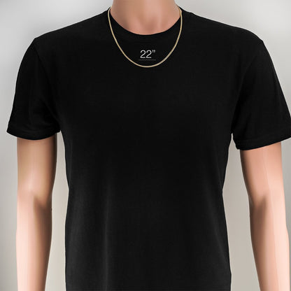 14k Yellow Gold Solid Cuban Link Chain 2.5 mm