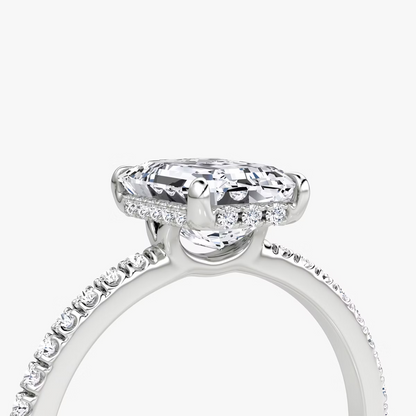 The Signature Emerald Engagement Ring in Pave Standard Band