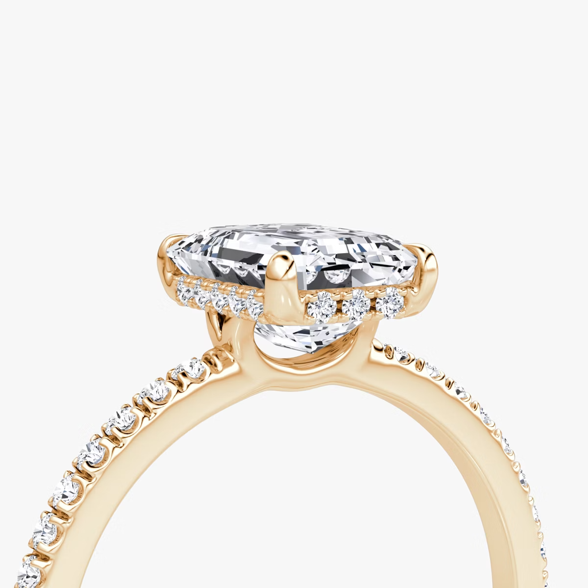 The Signature Emerald Engagement Ring in Pave Standard Band