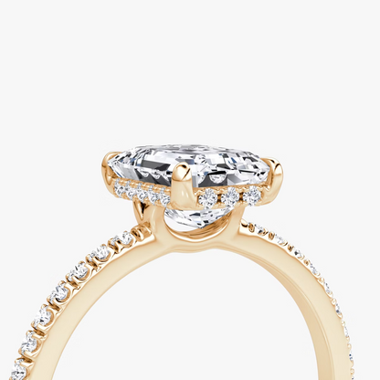 The Signature Emerald Engagement Ring in Pave Standard Band