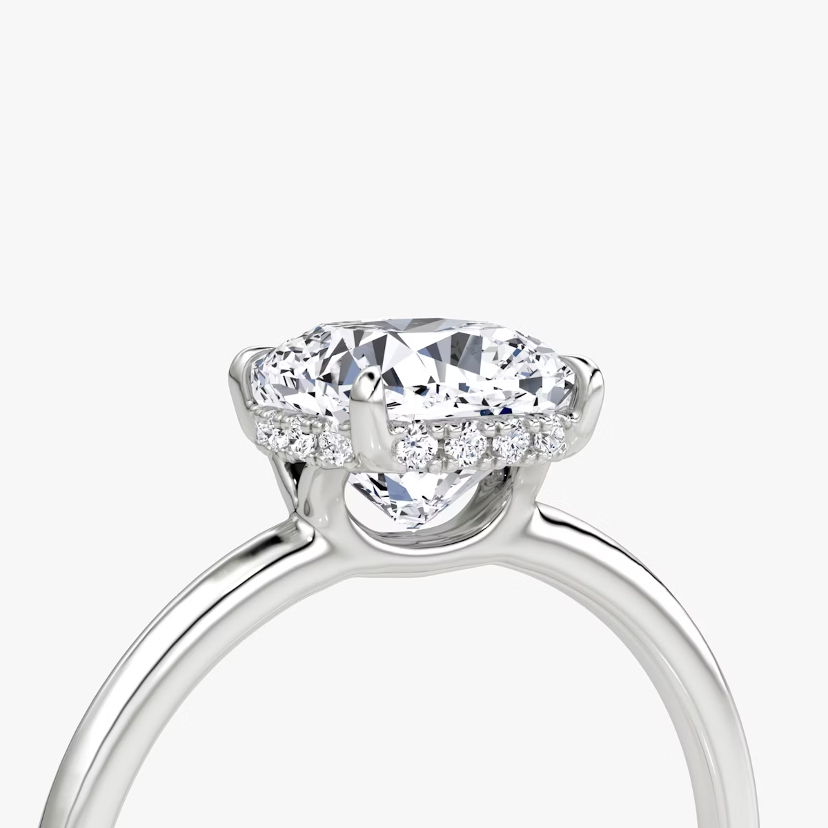 The Signature Cushion Engagement Ring in Plain Standard Band