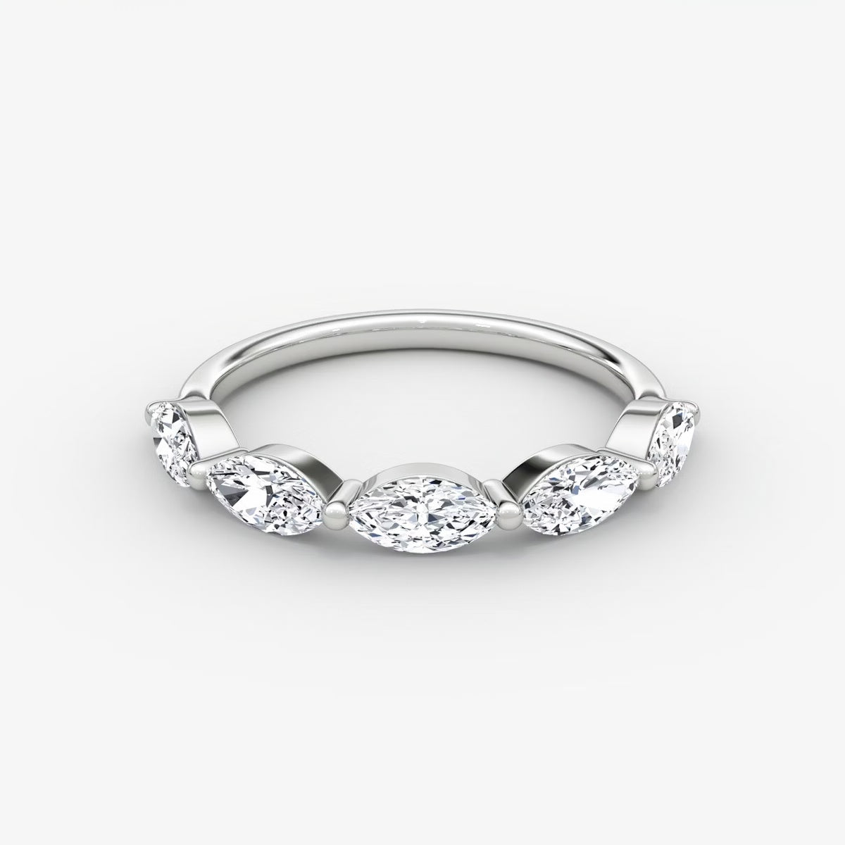 Single Shared Prong Marquise Band