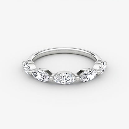 Single Shared Prong Marquise Band