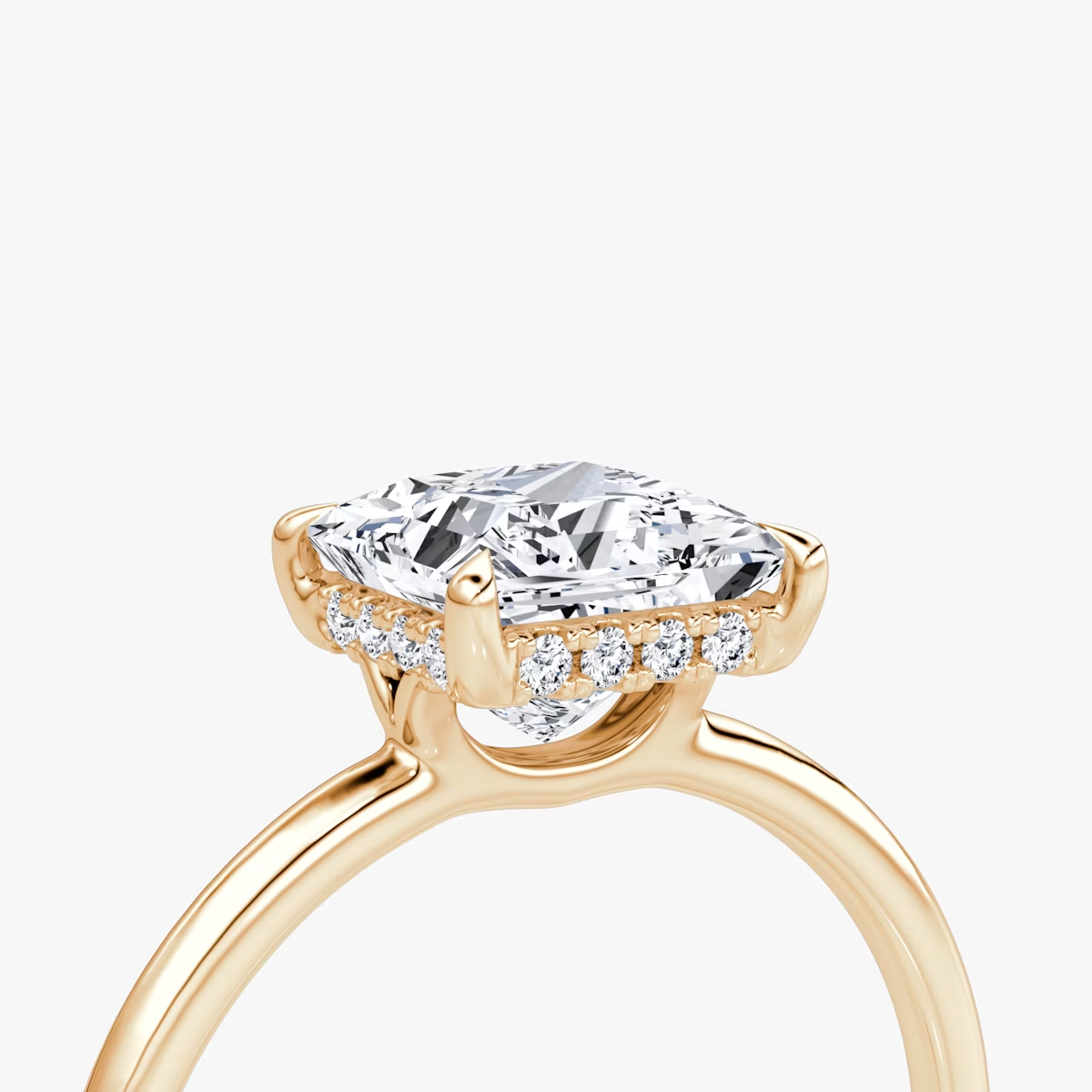 The Signature Princess Engagement Ring in Plain Standard Band