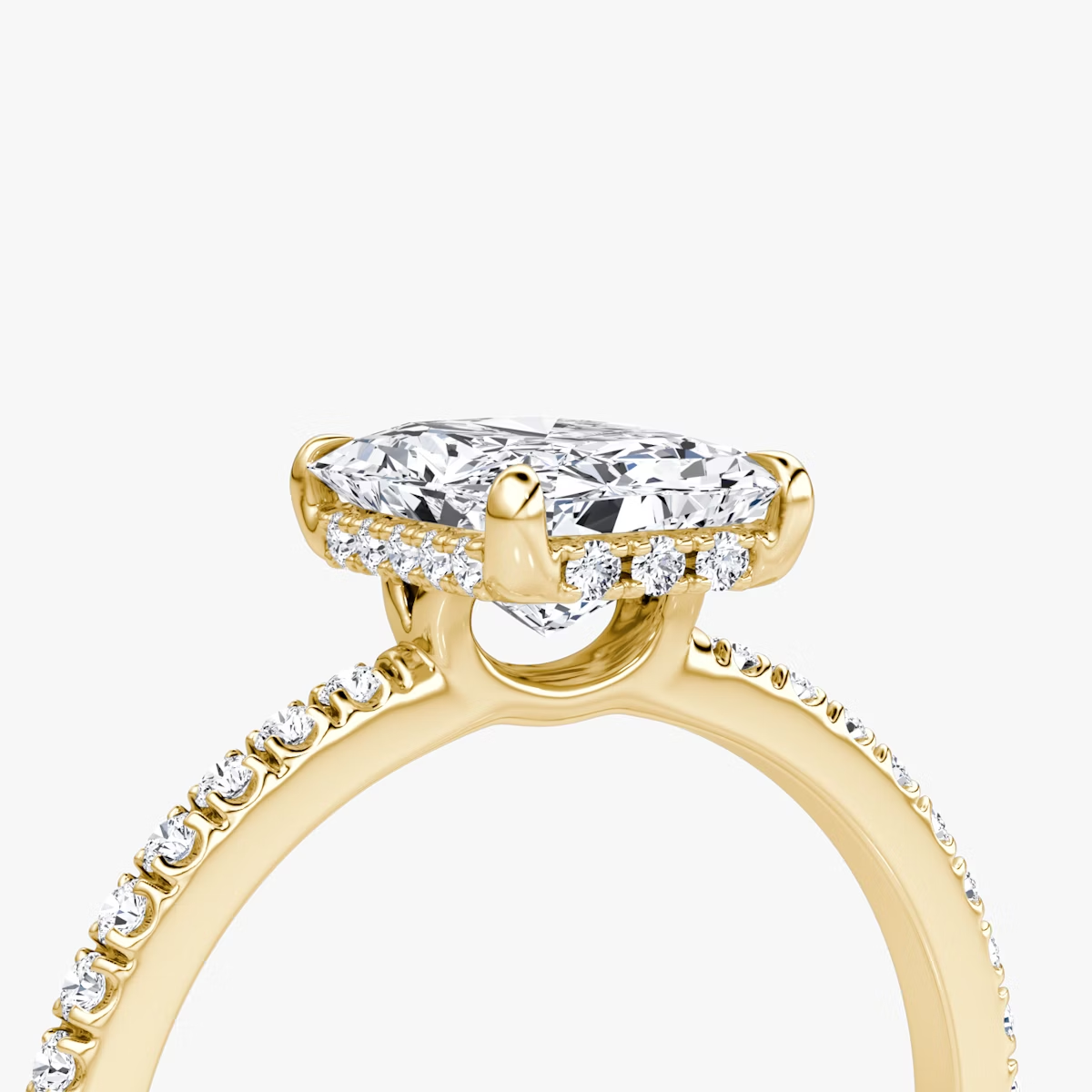 The Signature  Radiant Engagement Ring in Pave Standard Band