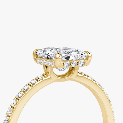 The Signature  Radiant Engagement Ring in Pave Standard Band