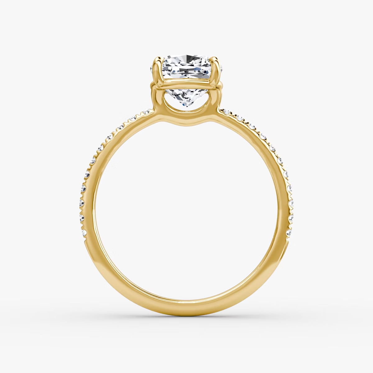The Signature Cushion Engagement Ring in Large Band