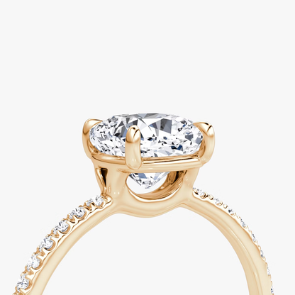 The Signature  Cushion Engagement Ring in Pave Standard Band