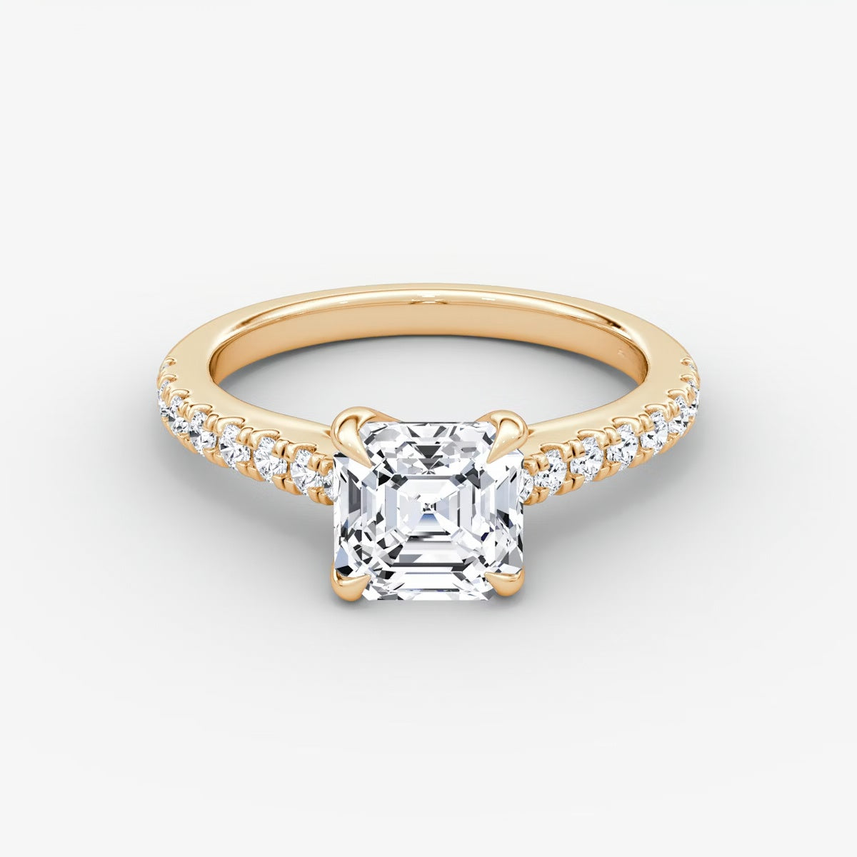 Trellis Cathedral Asscher Pave Engagement Ring