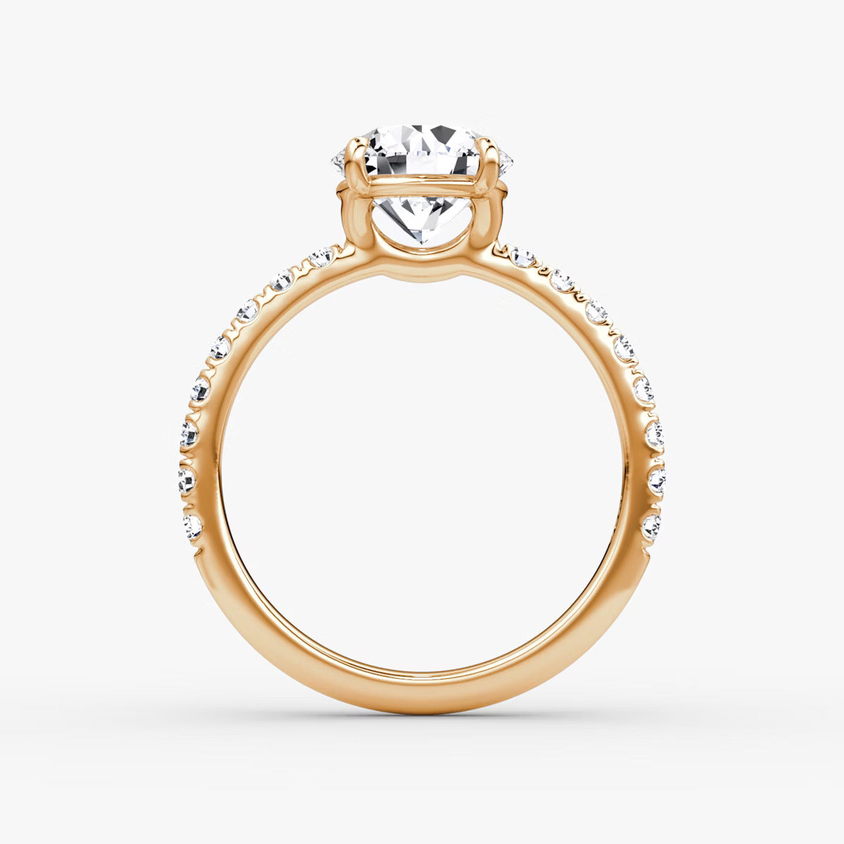 The Signature Oval Engagement Ring in Pave Standard Band