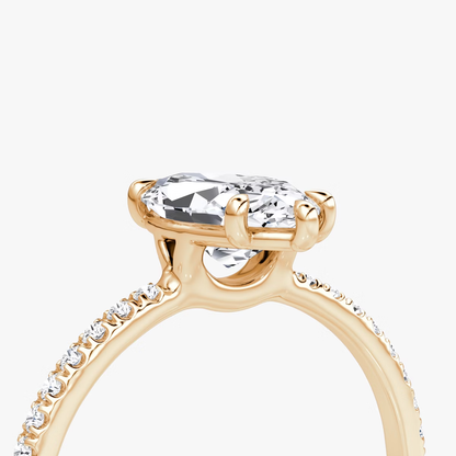 The Signature  Marquise Engagement Ring in Pave Standard Band