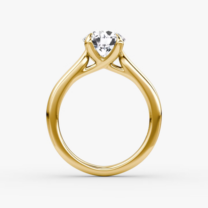Trellis Cathedral Round Plain Engagement Ring