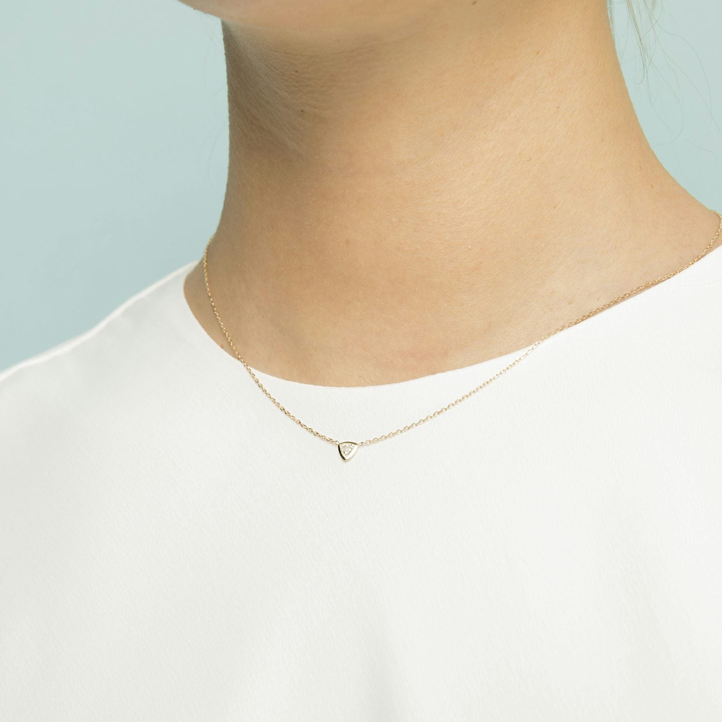 Trillion Knife-Edge Bezel Necklace