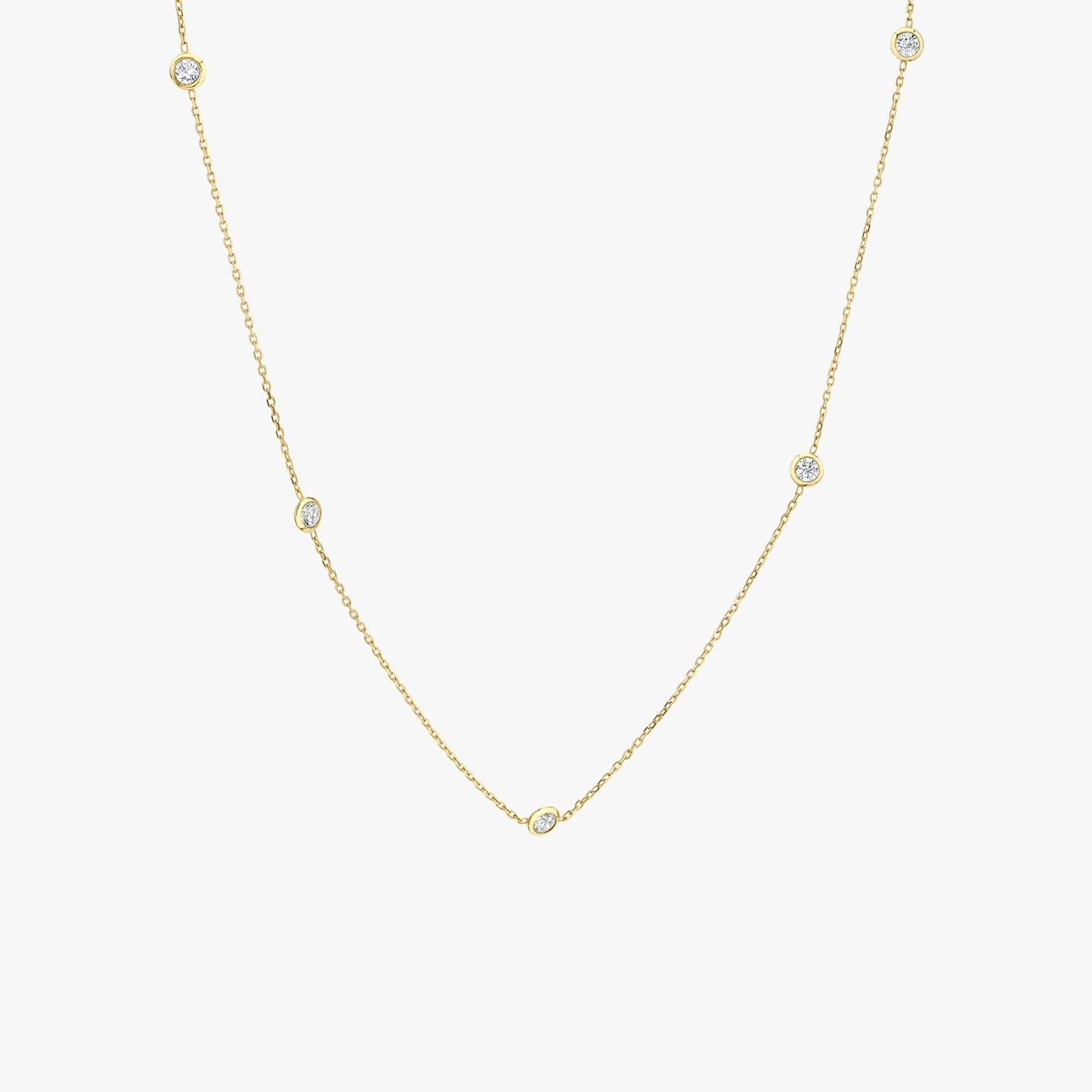 Round Knife Edge Bezel Station Necklace