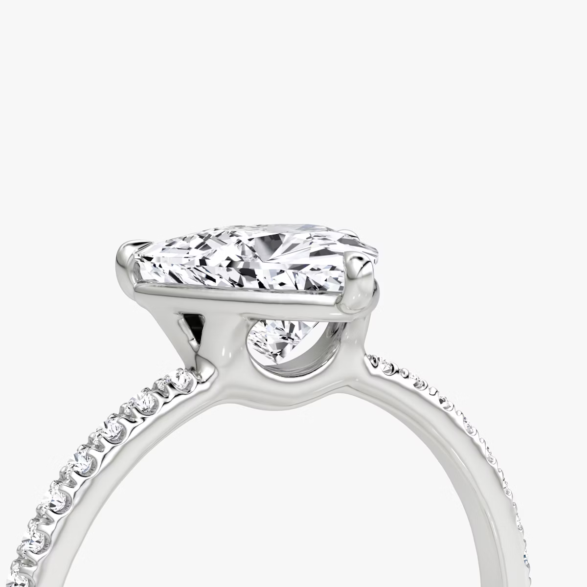 The Signature Trillion Engagement Ring in Pave Standard Band