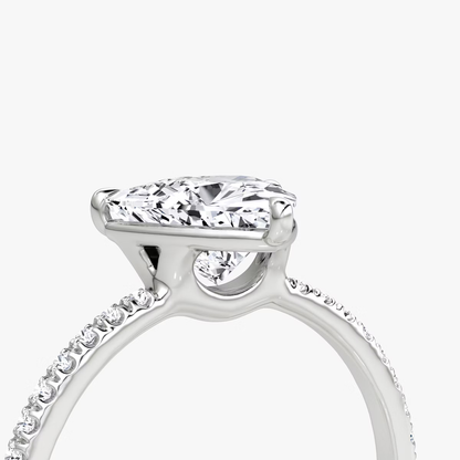 The Signature Trillion Engagement Ring in Pave Standard Band
