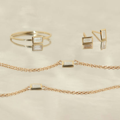 Baguette Knife-Edge Bezel Necklace