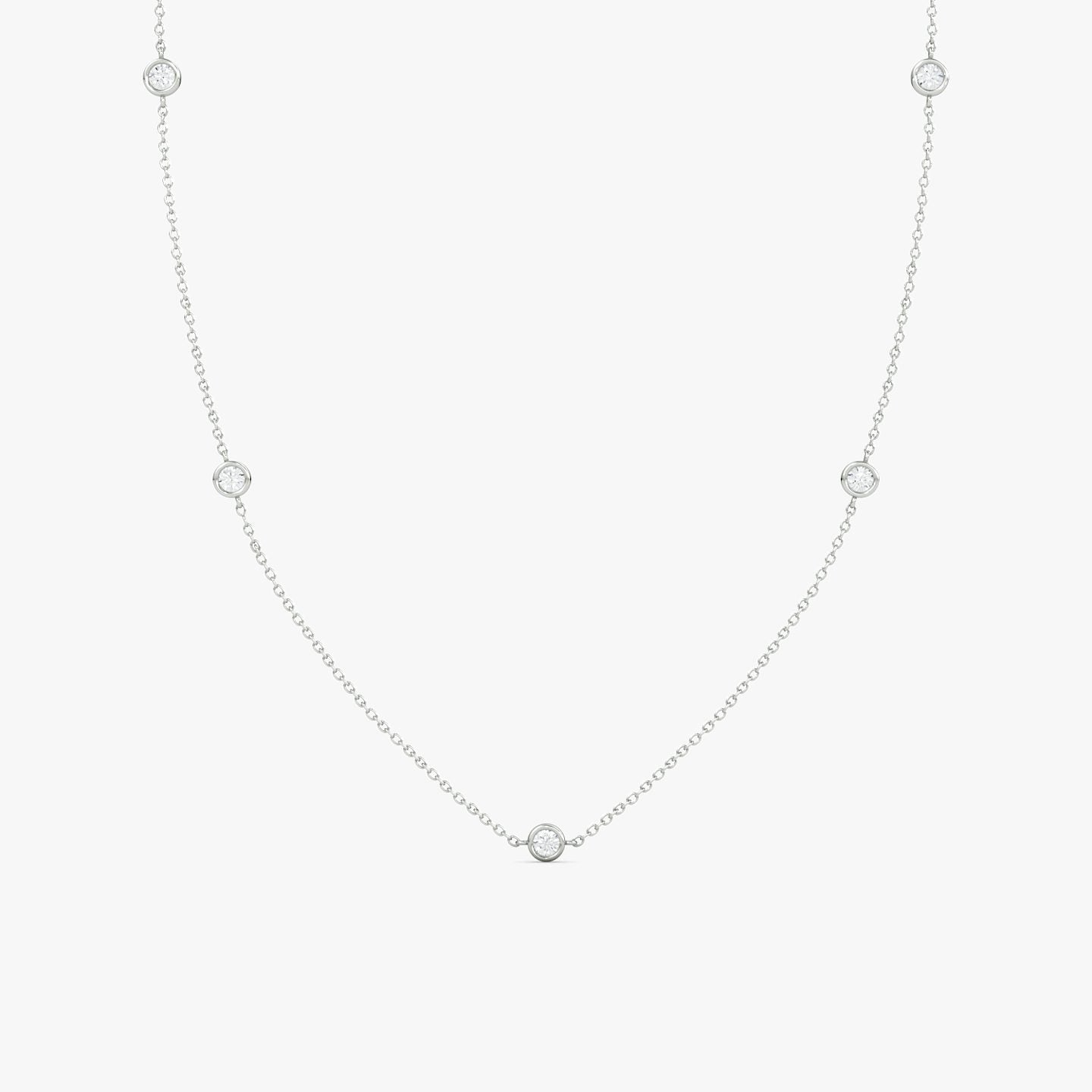 Bezel Station Necklace in Sterling Silver