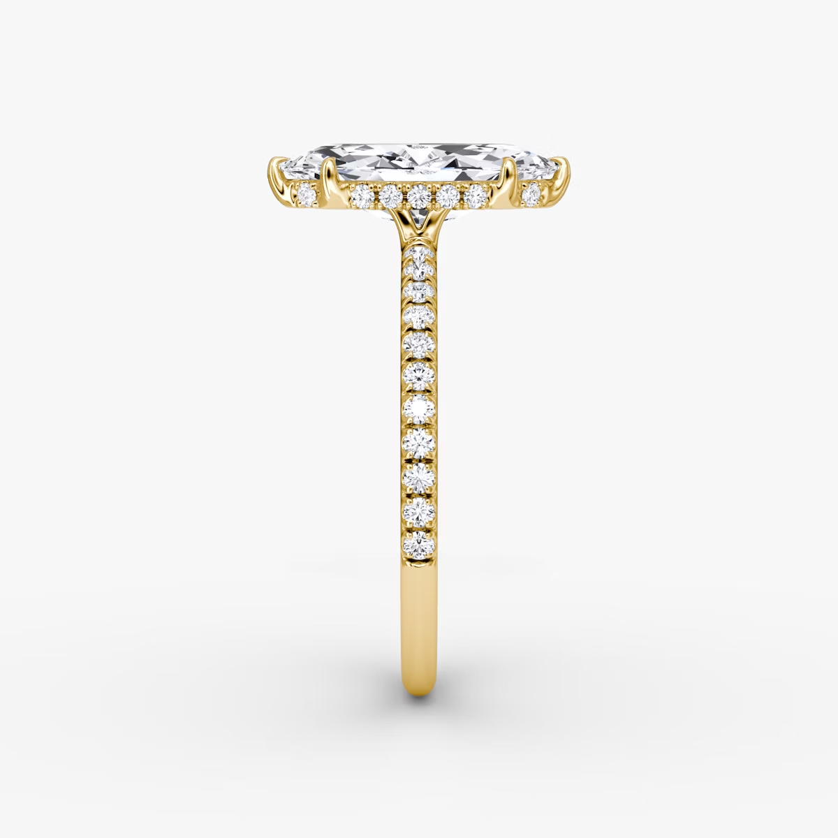 The Signature  Marquise Engagement Ring in Pave Standard Band