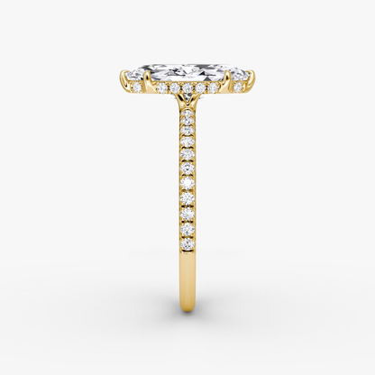 The Signature  Marquise Engagement Ring in Pave Standard Band
