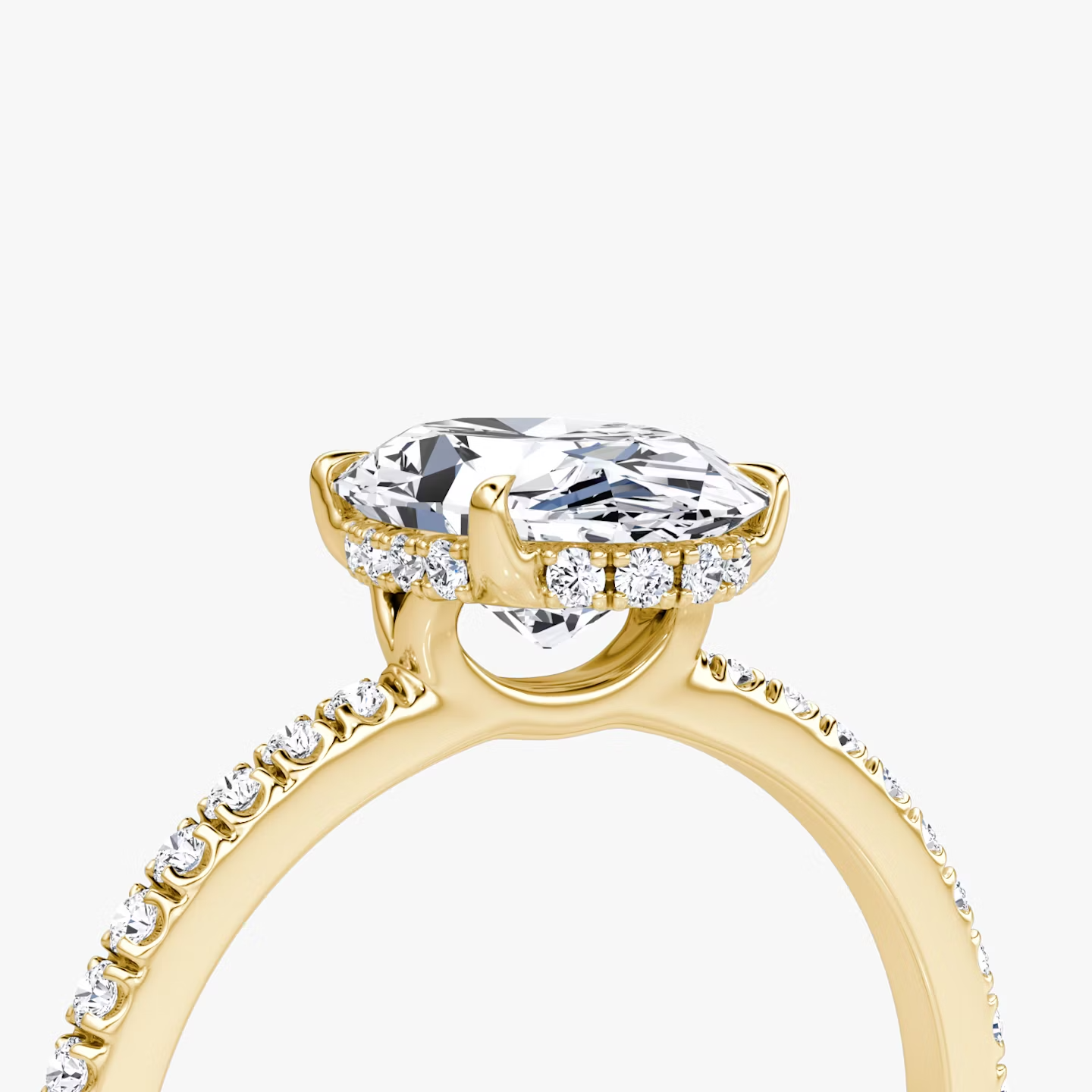 The Signature Oval Engagement Ring in Pave Standard Band