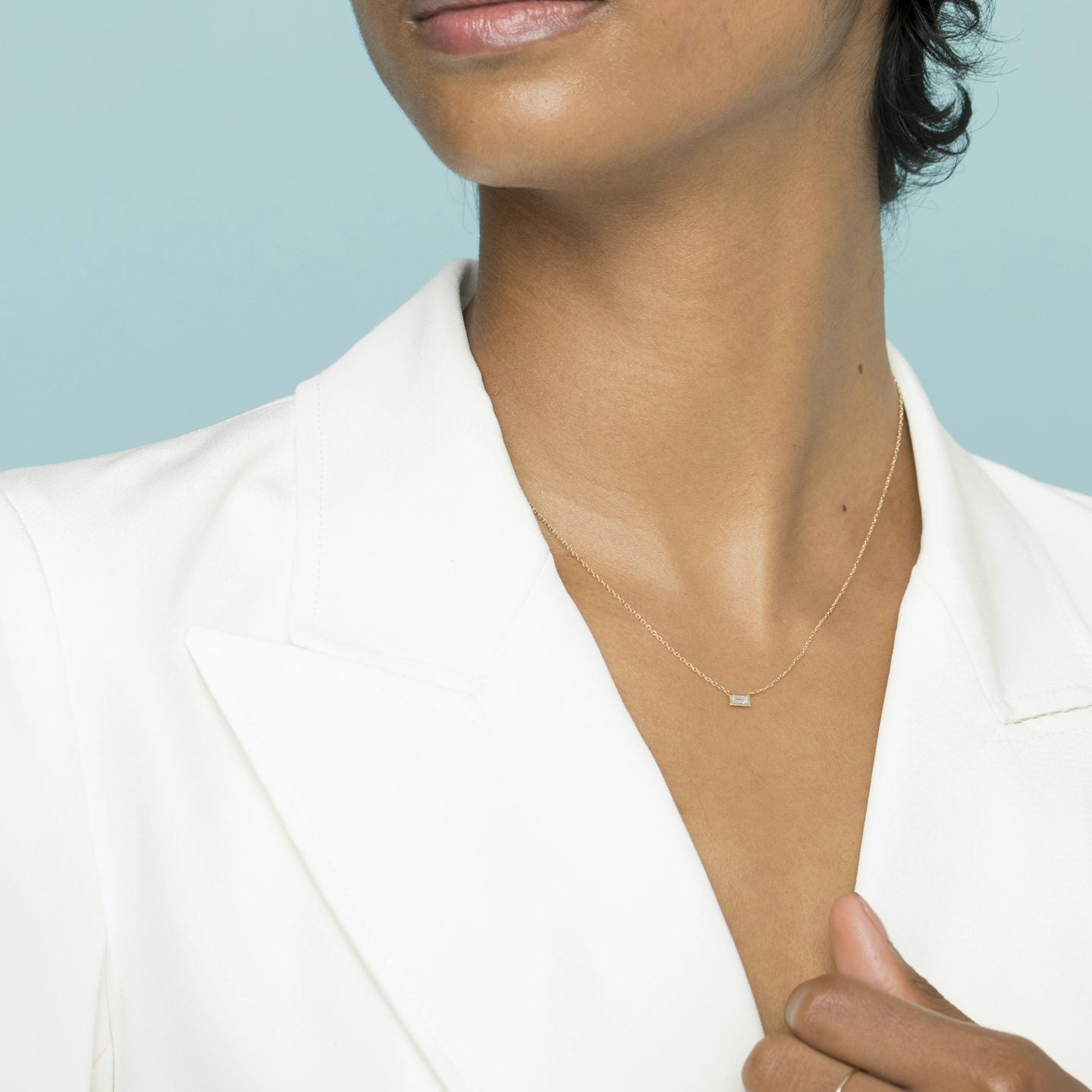 Baguette Knife-Edge Bezel Necklace