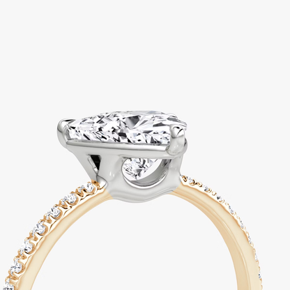 The Signature Trillion Engagement Ring in Pave Standard Band