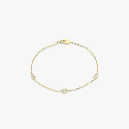 Marquise Knife-Edge Bezel Station Bracelet