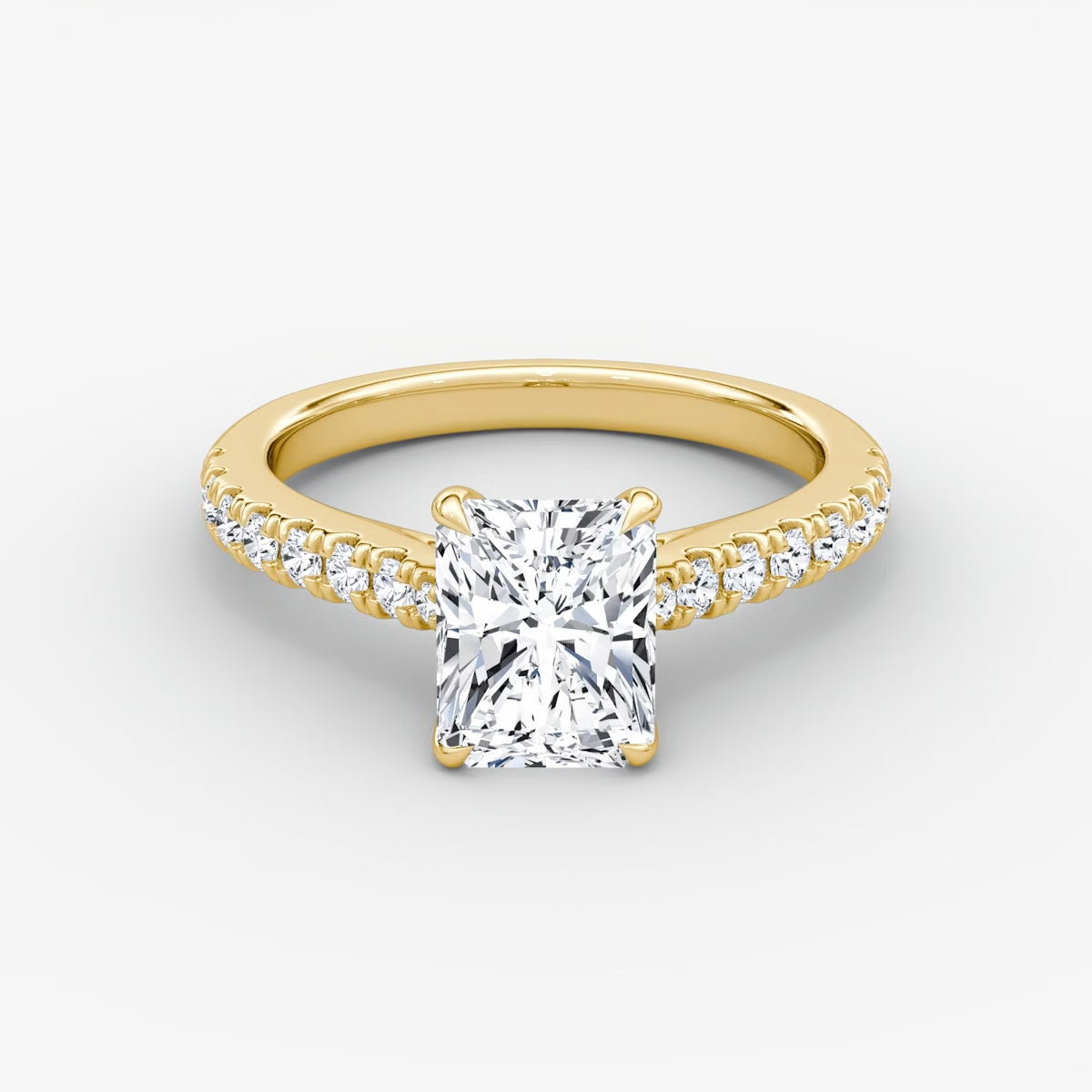 Trellis Cathedral Radiant Pave Engagement Ring