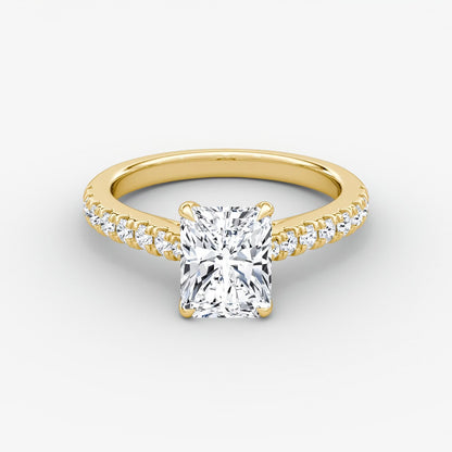 Trellis Cathedral Radiant Pave Engagement Ring