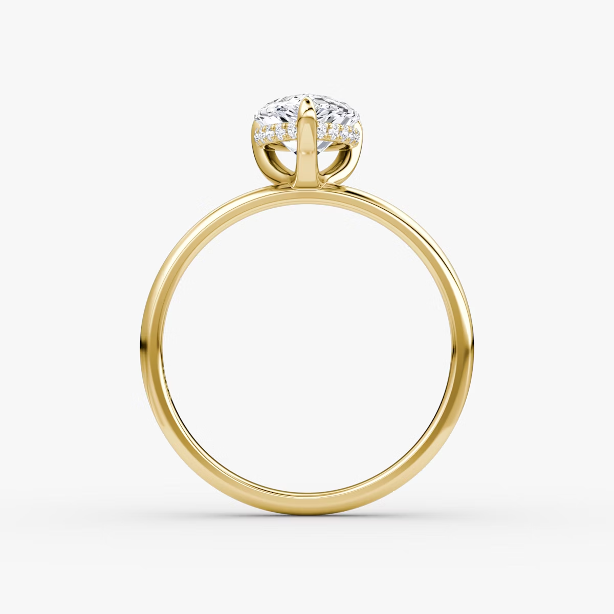 The Classic Hidden Halo Pear Engagement Ring in Plain Standard Band