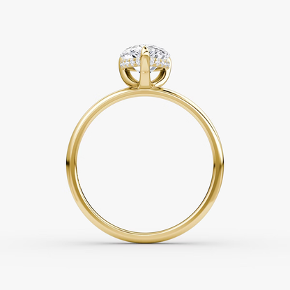 The Classic Hidden Halo Pear Engagement Ring in Plain Standard Band
