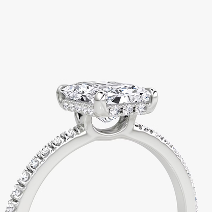 The Signature  Radiant Engagement Ring in Pave Standard Band