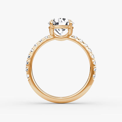 The Signature Round Brilliant Engagement Ring in Pave Large Band