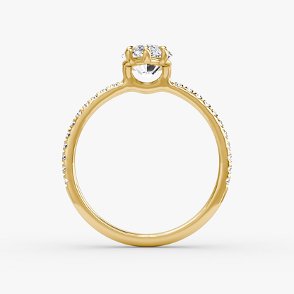 The Signature  Marquise Engagement Ring in Pave Standard Band