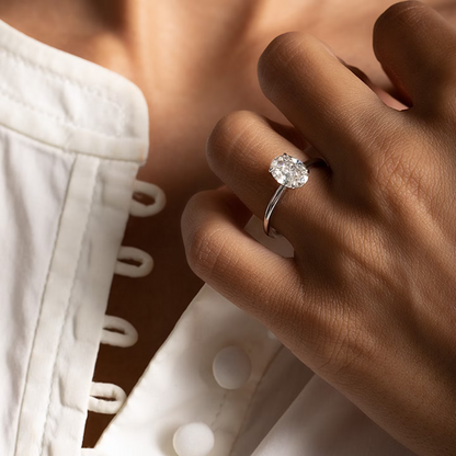 Yellow Gold The Signature Oval Engagement Ring in Plain Standard Band