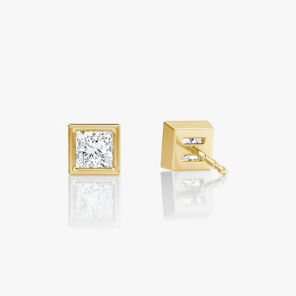 Princess Bezel Solitaire Stud