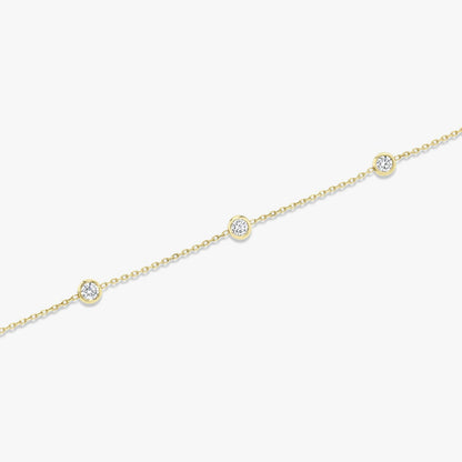 Round Knife-Edge Bezel Station Bracelet