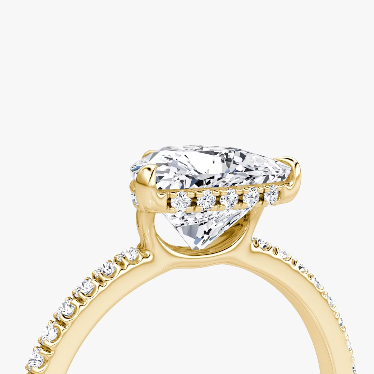 The Signature Trillion Engagement Ring in Pave Standard Band