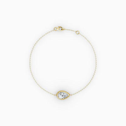 Pear Bezel Solitaire Bracelet