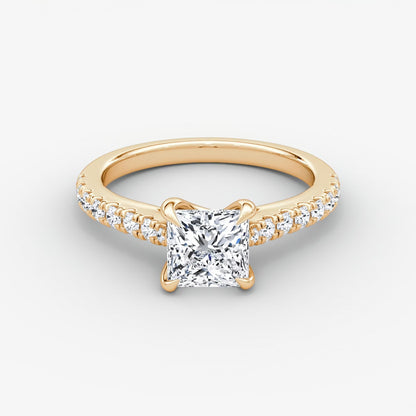 Trellis Cathedral Princess Pave Engagement Ring
