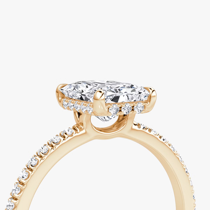 The Signature  Radiant Engagement Ring in Pave Standard Band