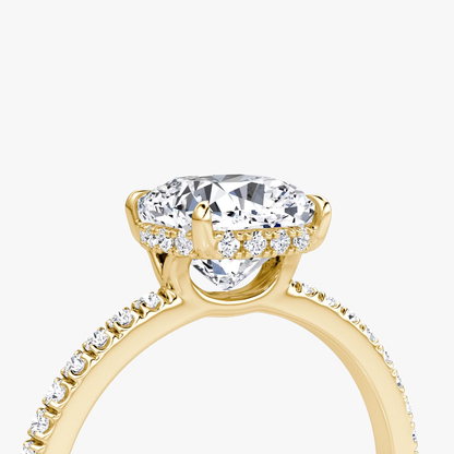 The Signature  Cushion Engagement Ring in Pave Standard Band