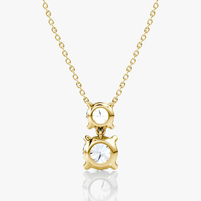 Round and Round Signature Duo Drop Necklace