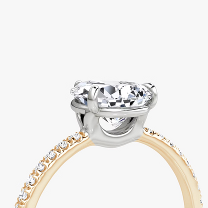 The Signature  Pear Engagement Ring in Pave Standard Band