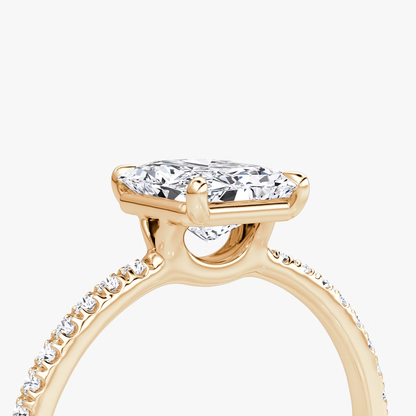 The Signature  Radiant Engagement Ring in Pave Standard Band