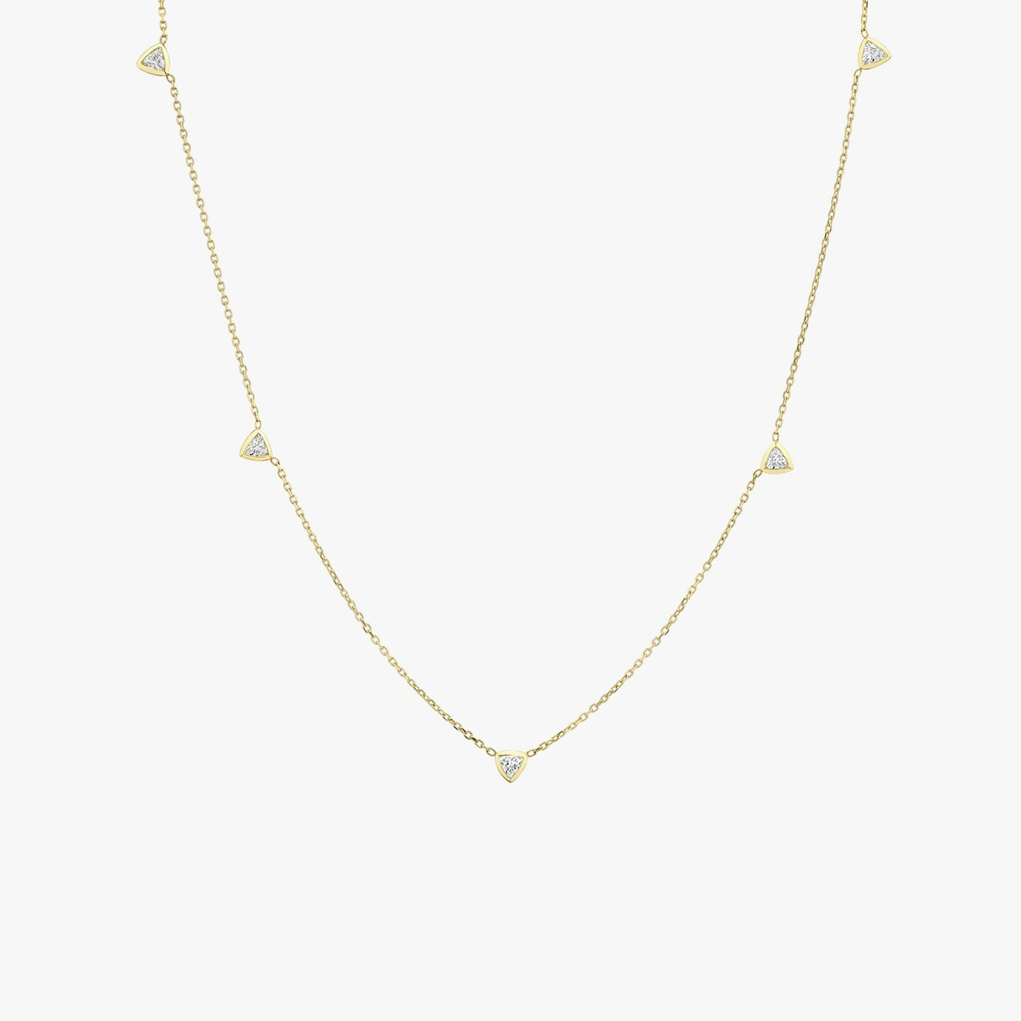 Trillion Knife Edge Bezel Station Necklace