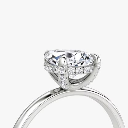 The Classic Hidden Halo Pear Engagement Ring in Plain Standard Band