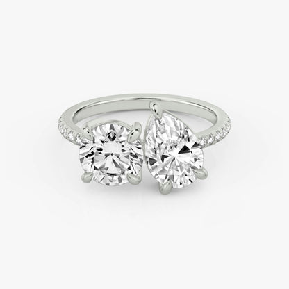 Toi et Moi Pave Engagement Ring