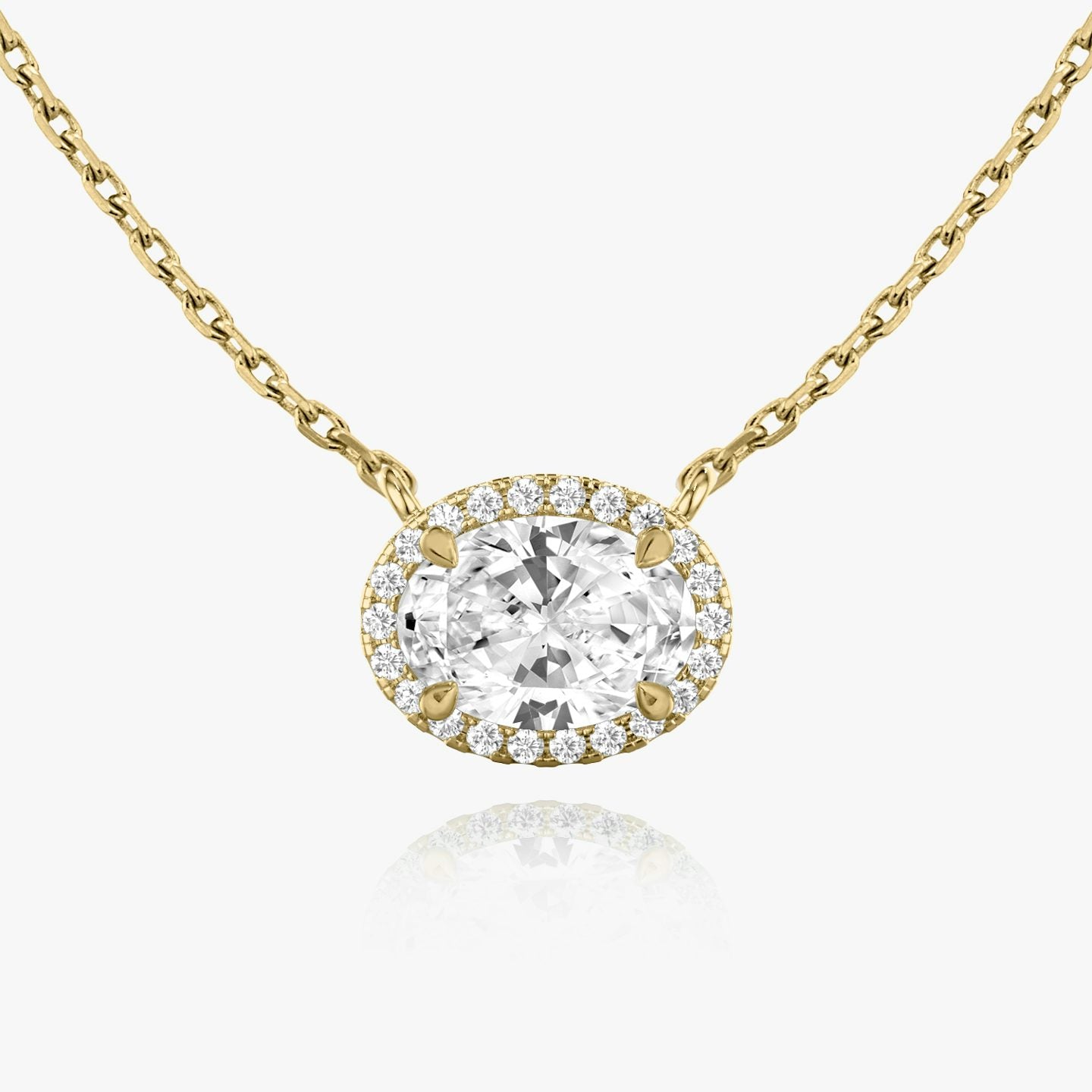 Oval Halo Necklace